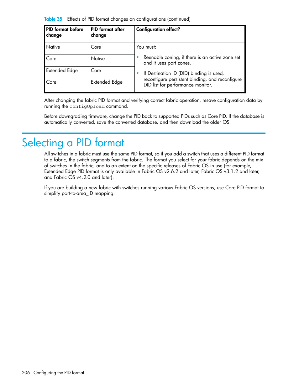 Selecting a pid format | HP Brocade 4Gb SAN Switch for HP BladeSystem p-Class User Manual | Page 206 / 270