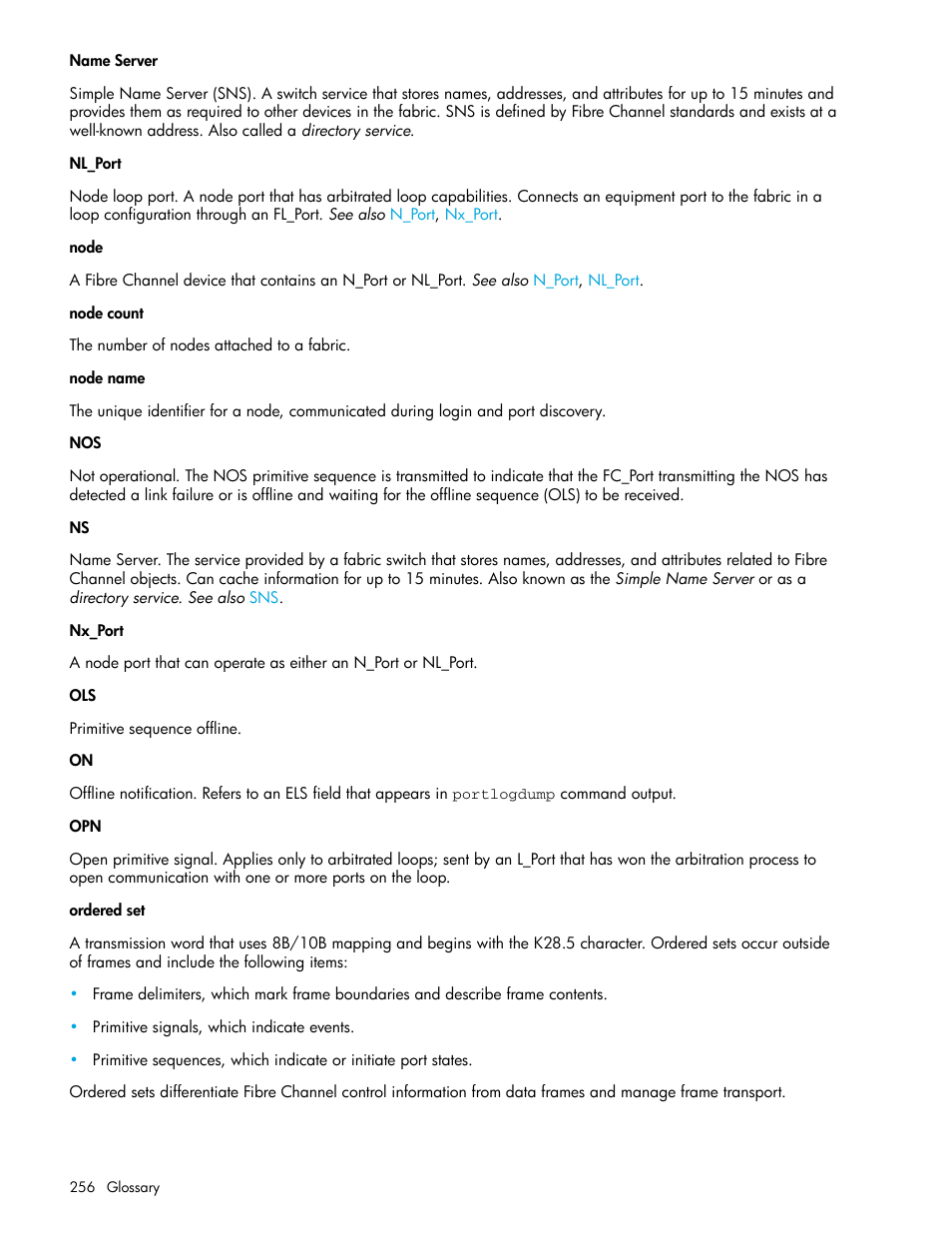 Nl_port, Nx_port | HP Brocade 4Gb SAN Switch for HP BladeSystem p-Class User Manual | Page 256 / 270