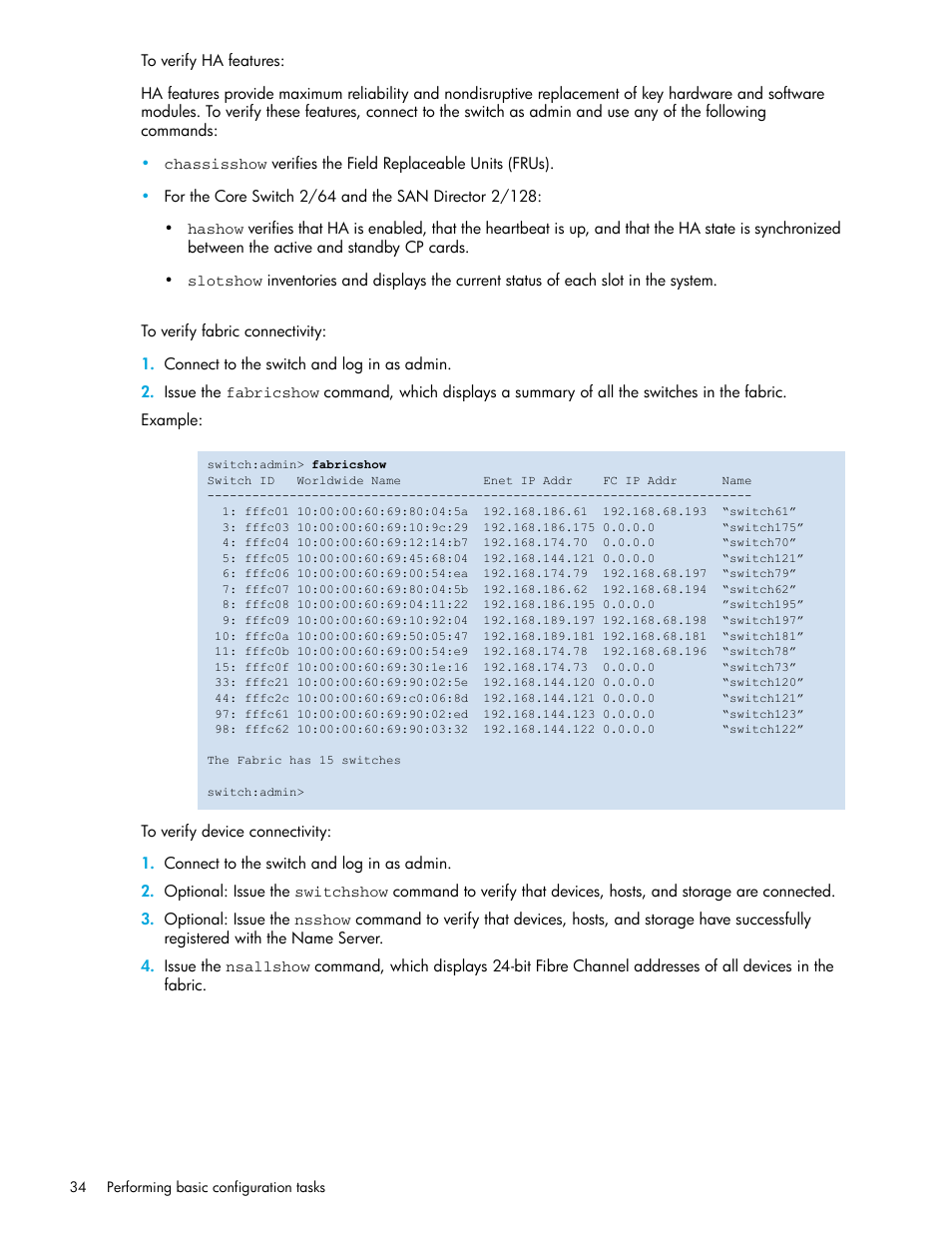 HP Brocade 4Gb SAN Switch for HP BladeSystem p-Class User Manual | Page 34 / 270