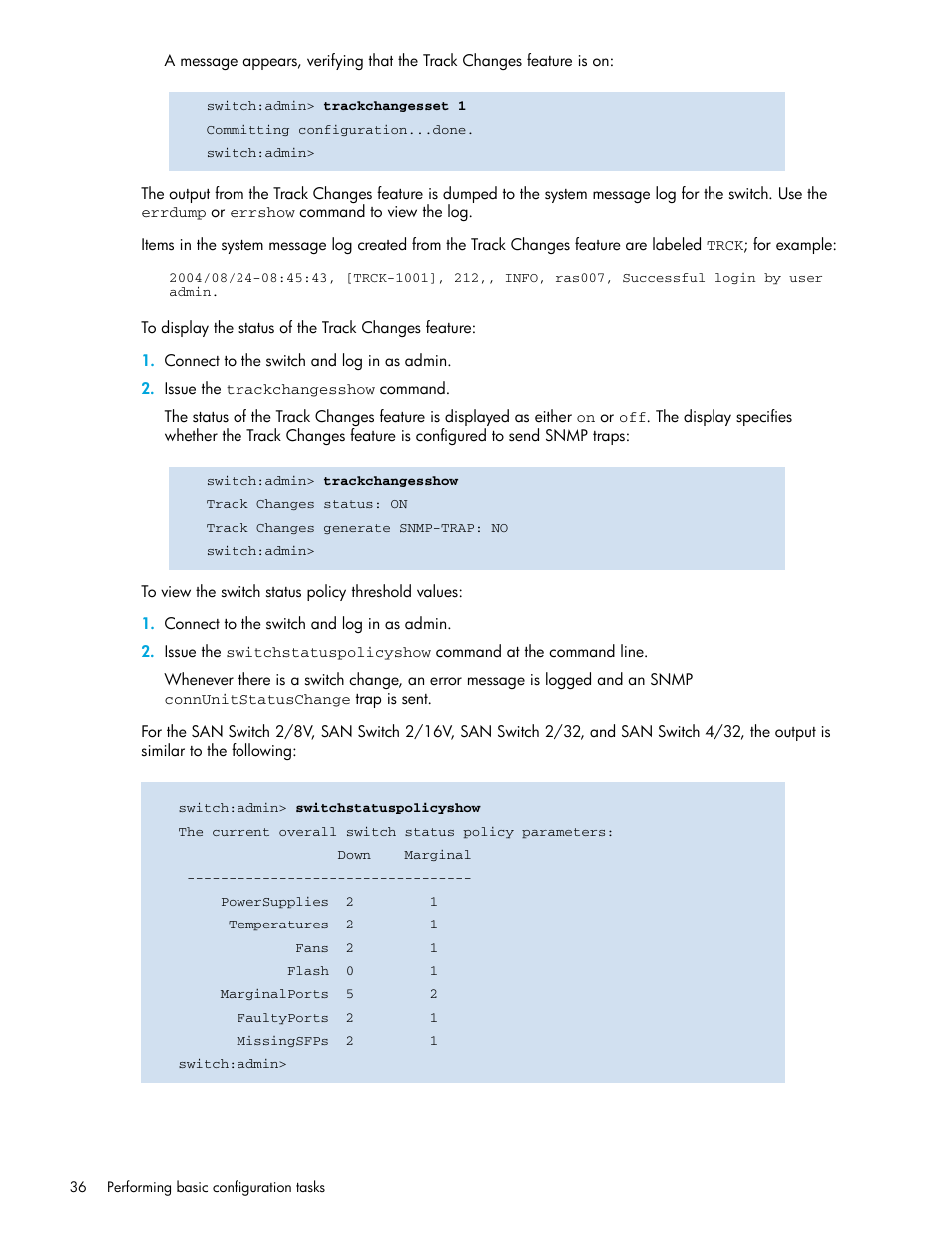 HP Brocade 4Gb SAN Switch for HP BladeSystem p-Class User Manual | Page 36 / 270