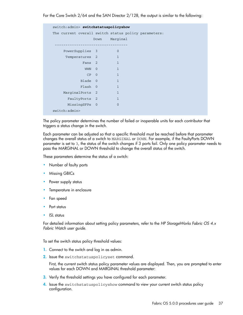 HP Brocade 4Gb SAN Switch for HP BladeSystem p-Class User Manual | Page 37 / 270