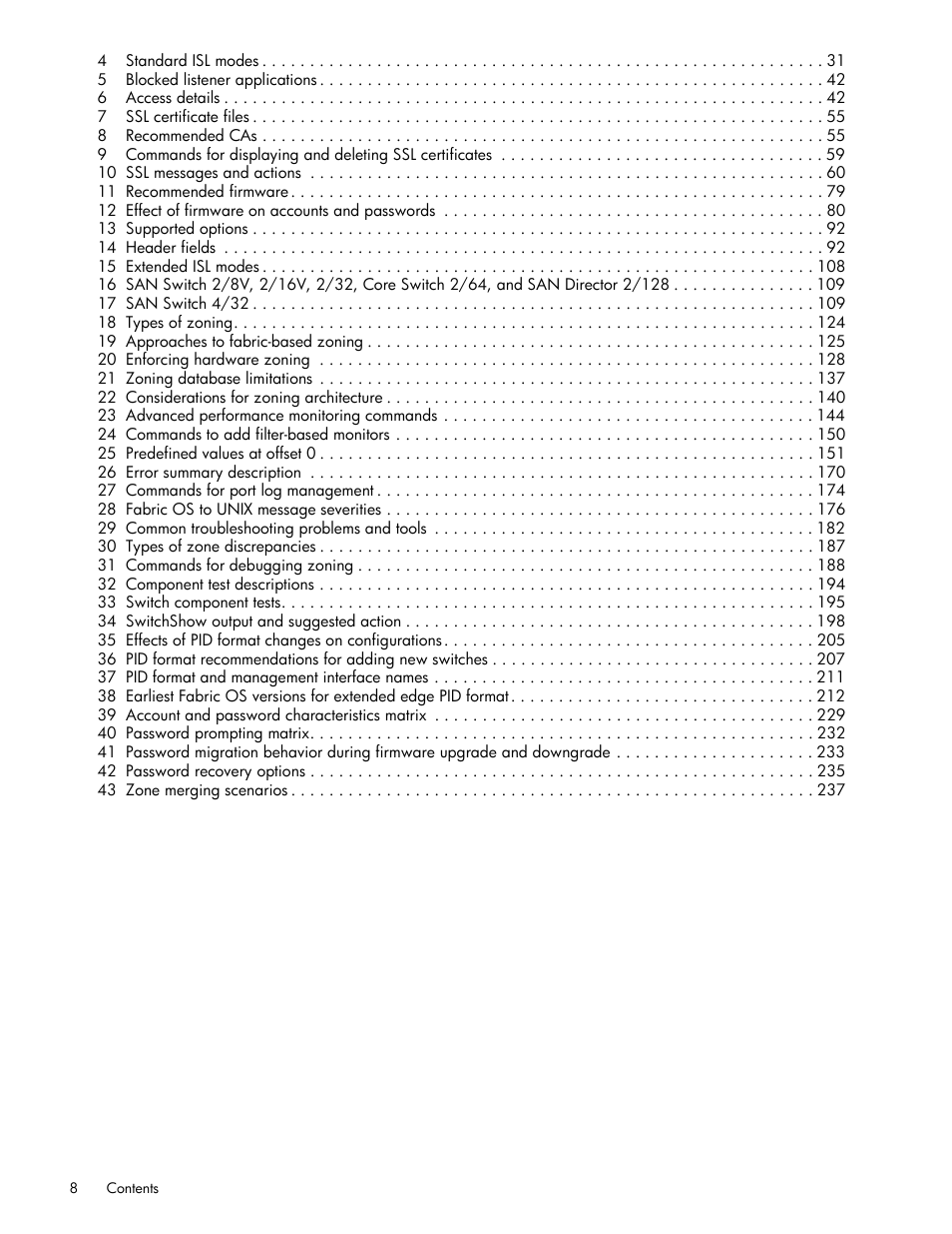 HP Brocade 4Gb SAN Switch for HP BladeSystem p-Class User Manual | Page 8 / 270