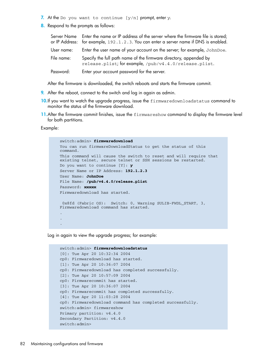 HP Brocade 4Gb SAN Switch for HP BladeSystem p-Class User Manual | Page 82 / 270