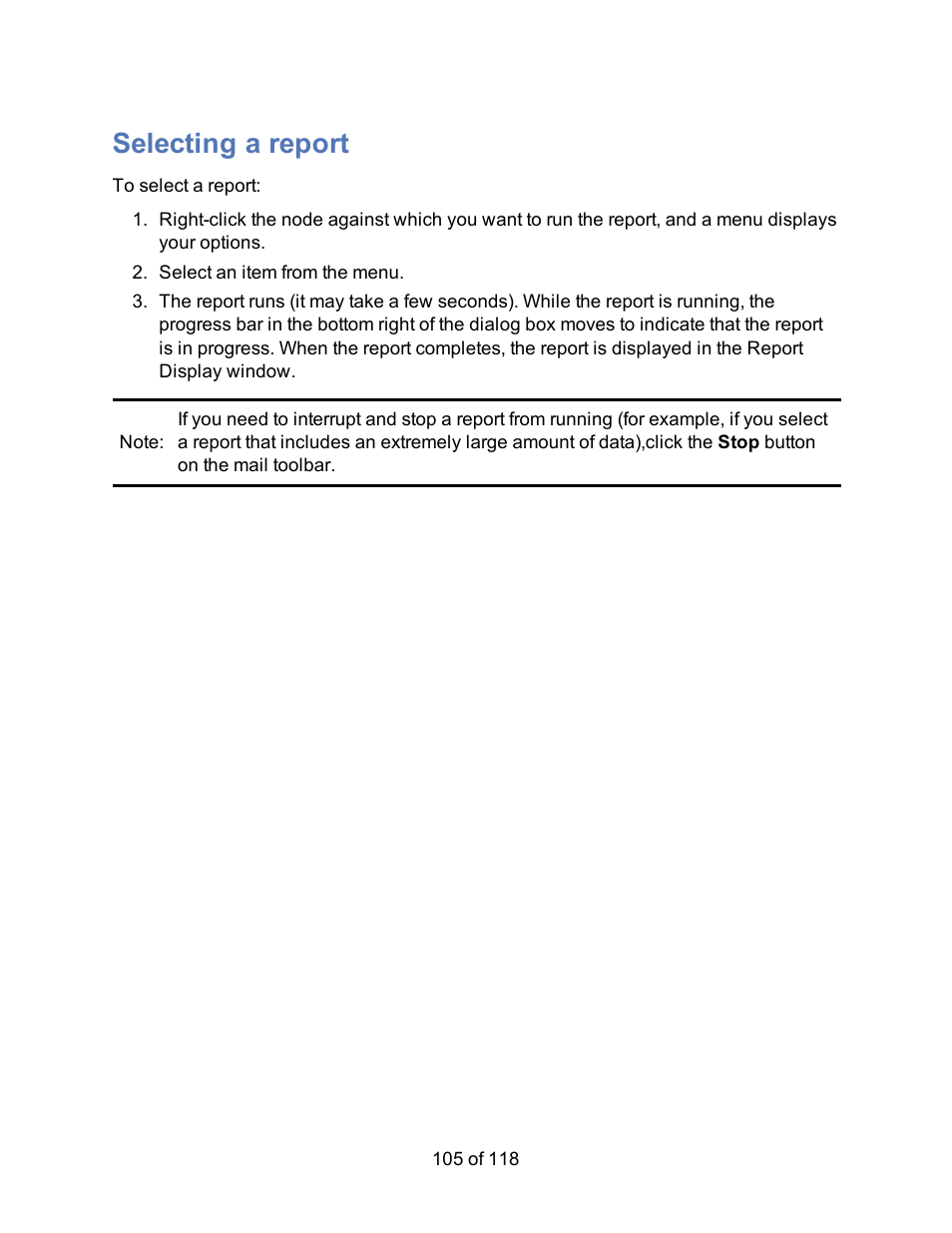 Selecting a report | HP Storage Mirroring Software User Manual | Page 107 / 120