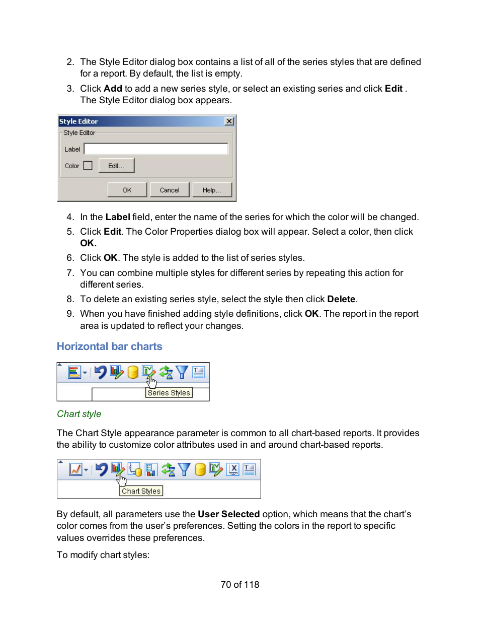 Horizontal bar charts | HP Storage Mirroring Software User Manual | Page 72 / 120