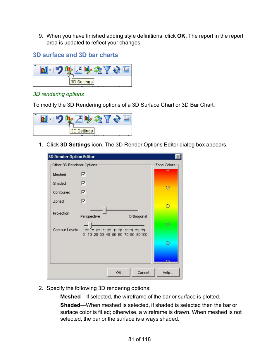 3d surface and 3d bar charts | HP Storage Mirroring Software User Manual | Page 83 / 120