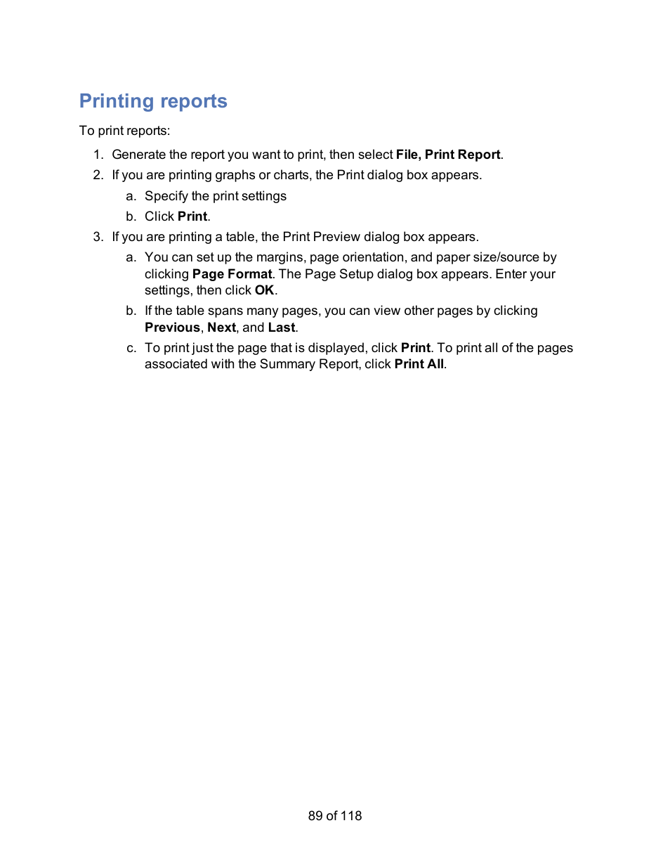 Printing reports | HP Storage Mirroring Software User Manual | Page 91 / 120