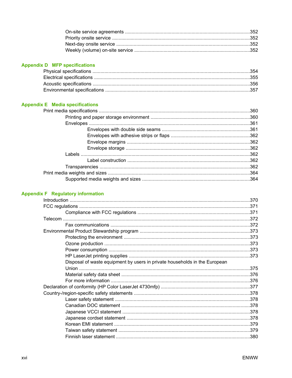 HP Color LaserJet 4730 Multifunction Printer series User Manual | Page 18 / 412