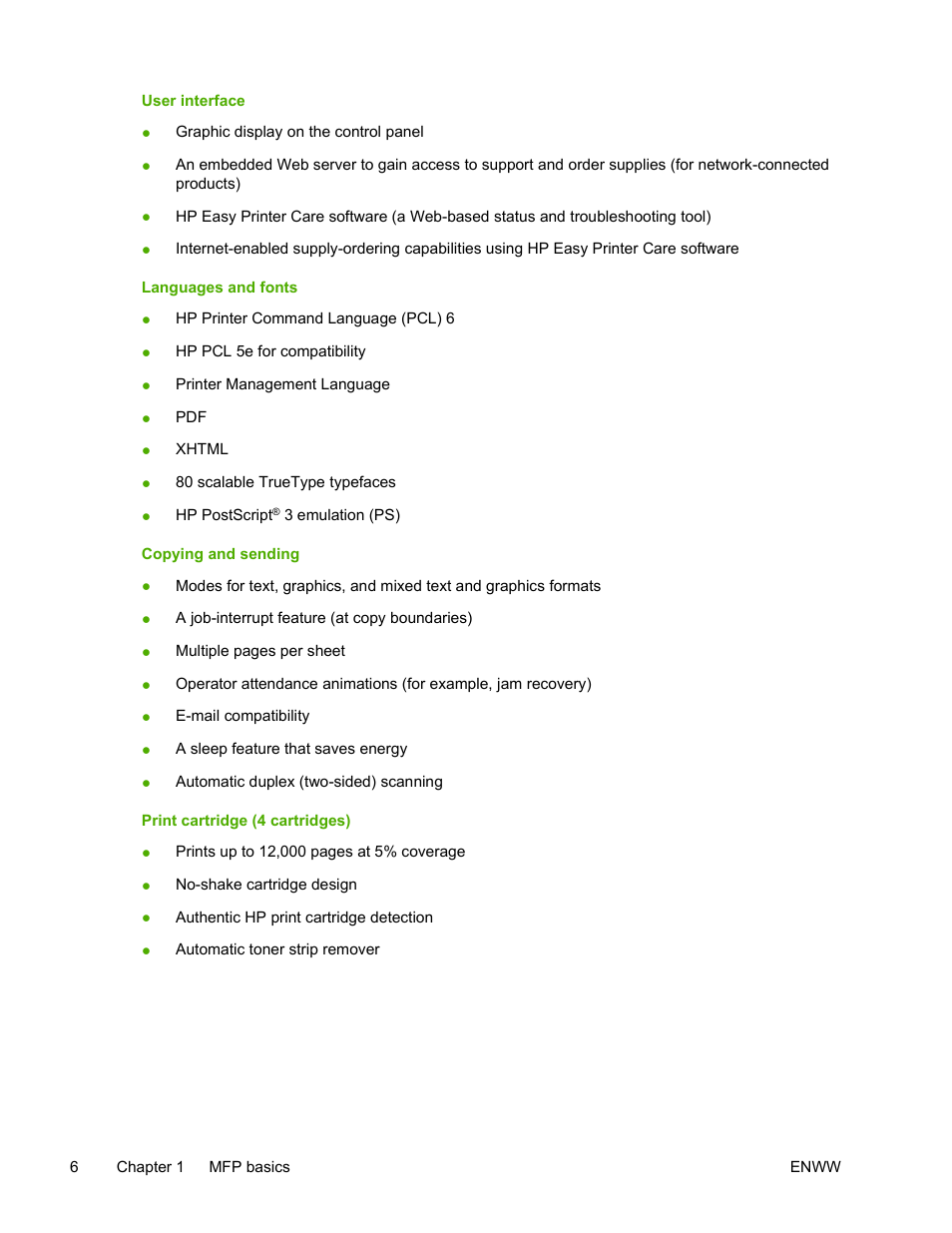 HP Color LaserJet 4730 Multifunction Printer series User Manual | Page 26 / 412