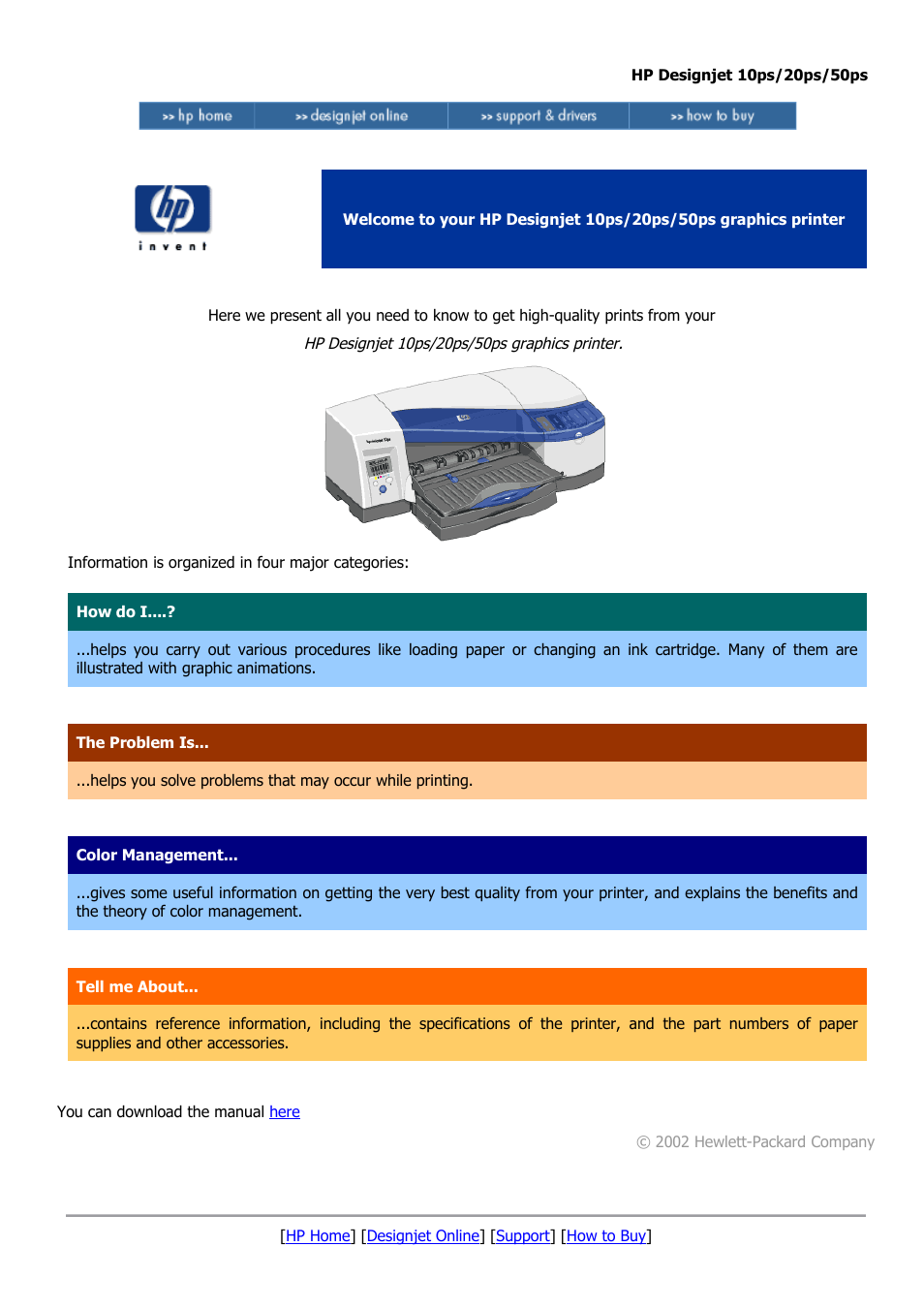 HP Designjet A3B Graphic Printer series User Manual | 1 page