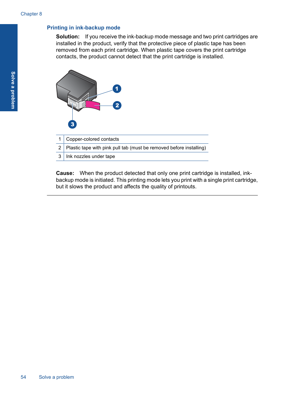 Printing in ink-backup mode, Printing in ink | HP Deskjet F2430 All-in-One Printer User Manual | Page 57 / 69