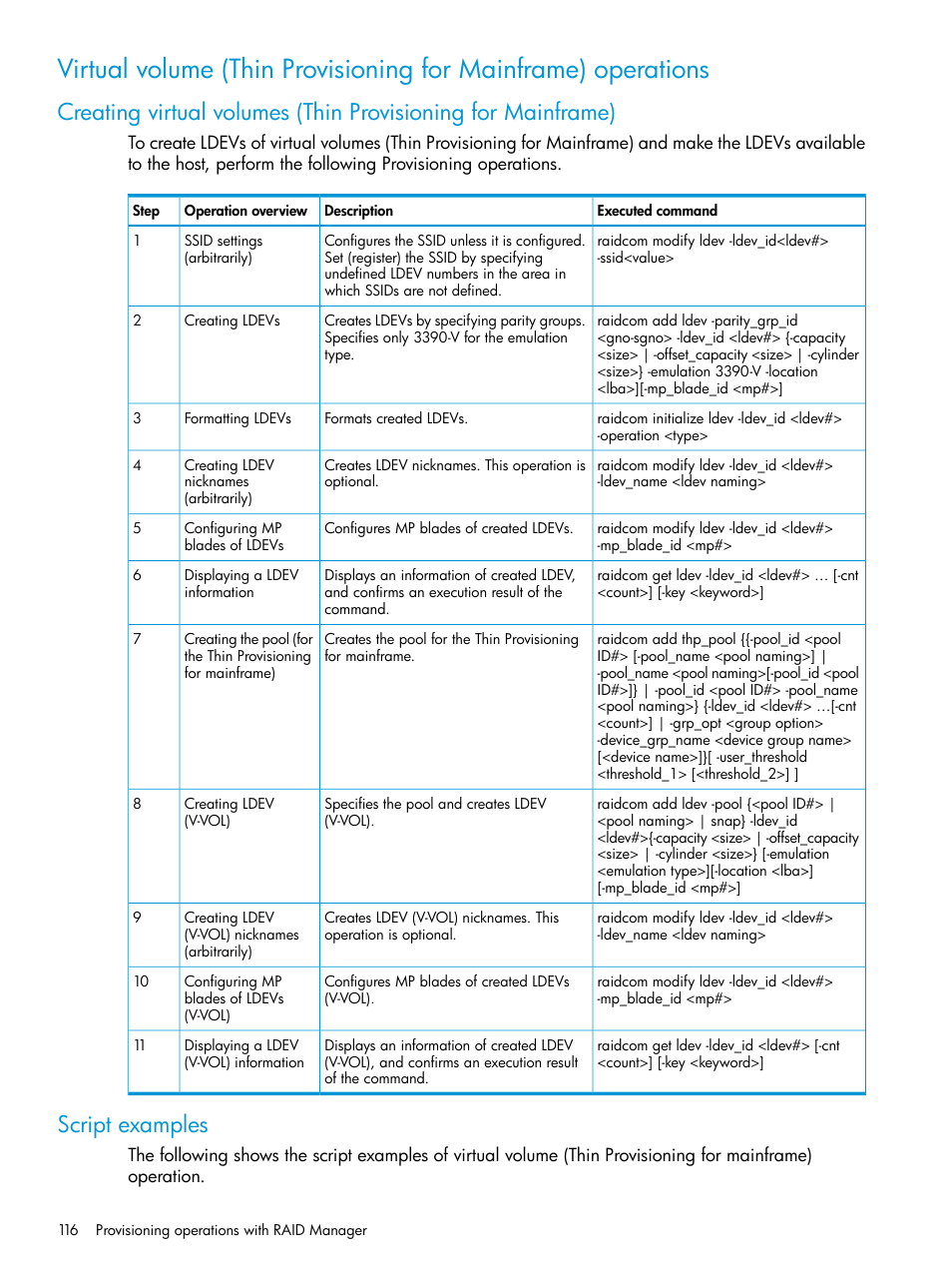 Script examples | HP XP P9500 Storage User Manual | Page 116 / 211