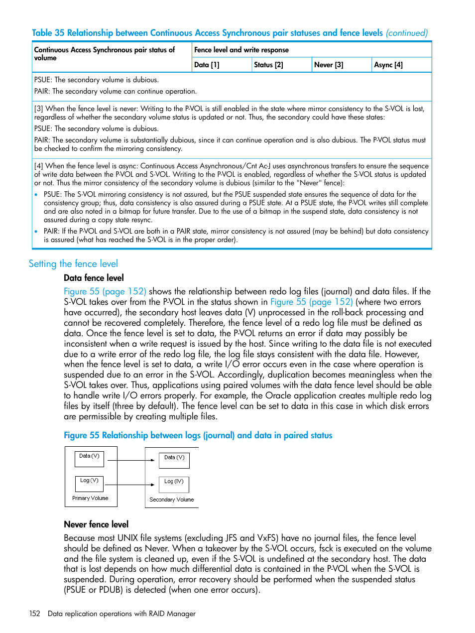 Setting the fence level | HP XP P9500 Storage User Manual | Page 152 / 211