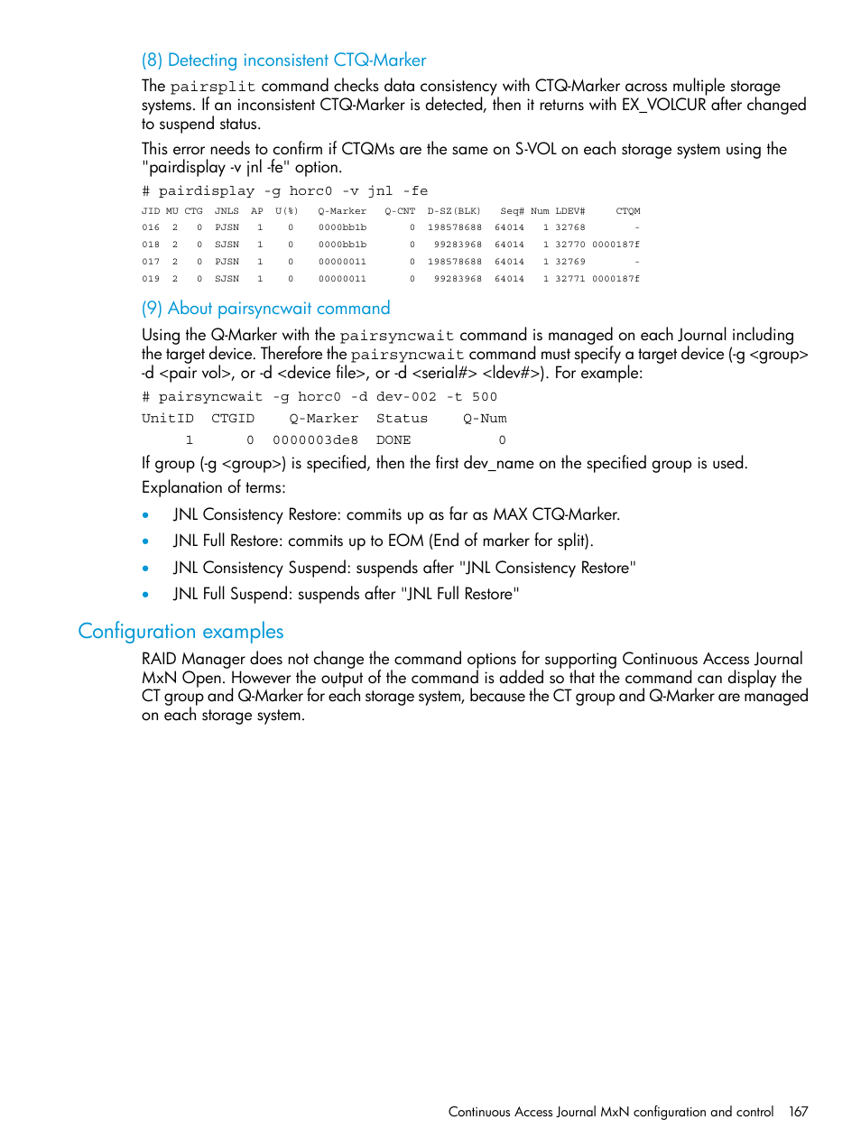 Configuration examples | HP XP P9500 Storage User Manual | Page 167 / 211