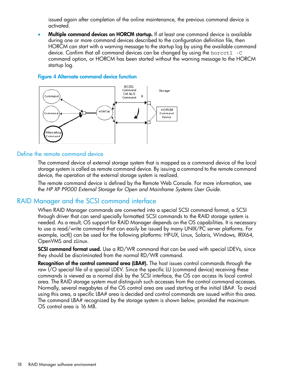 Define the remote command device, Raid manager and the scsi command interface | HP XP P9500 Storage User Manual | Page 18 / 211