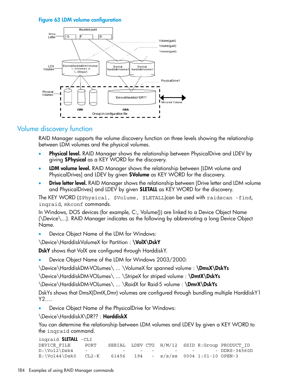 Volume discovery function | HP XP P9500 Storage User Manual | Page 184 / 211