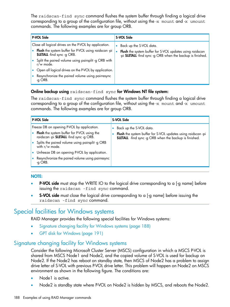 Special facilities for windows systems, Signature changing facility for windows systems | HP XP P9500 Storage User Manual | Page 188 / 211
