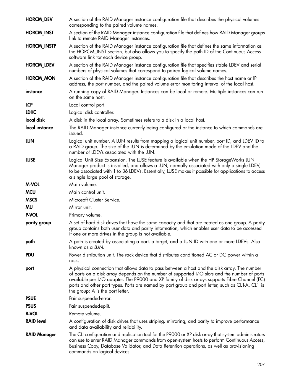 HP XP P9500 Storage User Manual | Page 207 / 211