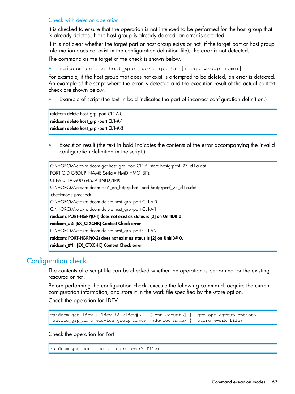 Configuration check | HP XP P9500 Storage User Manual | Page 69 / 211