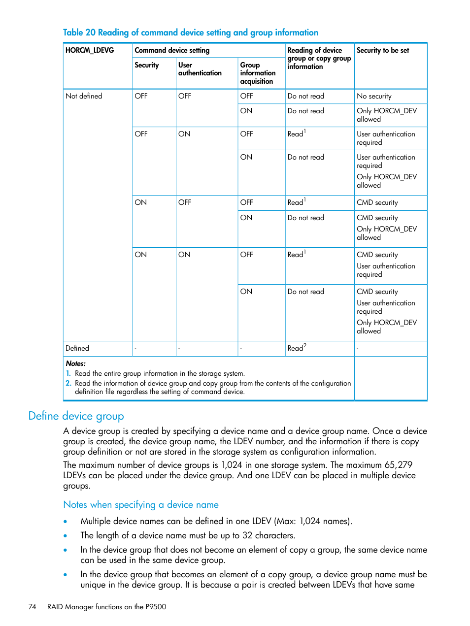 Define device group | HP XP P9500 Storage User Manual | Page 74 / 211