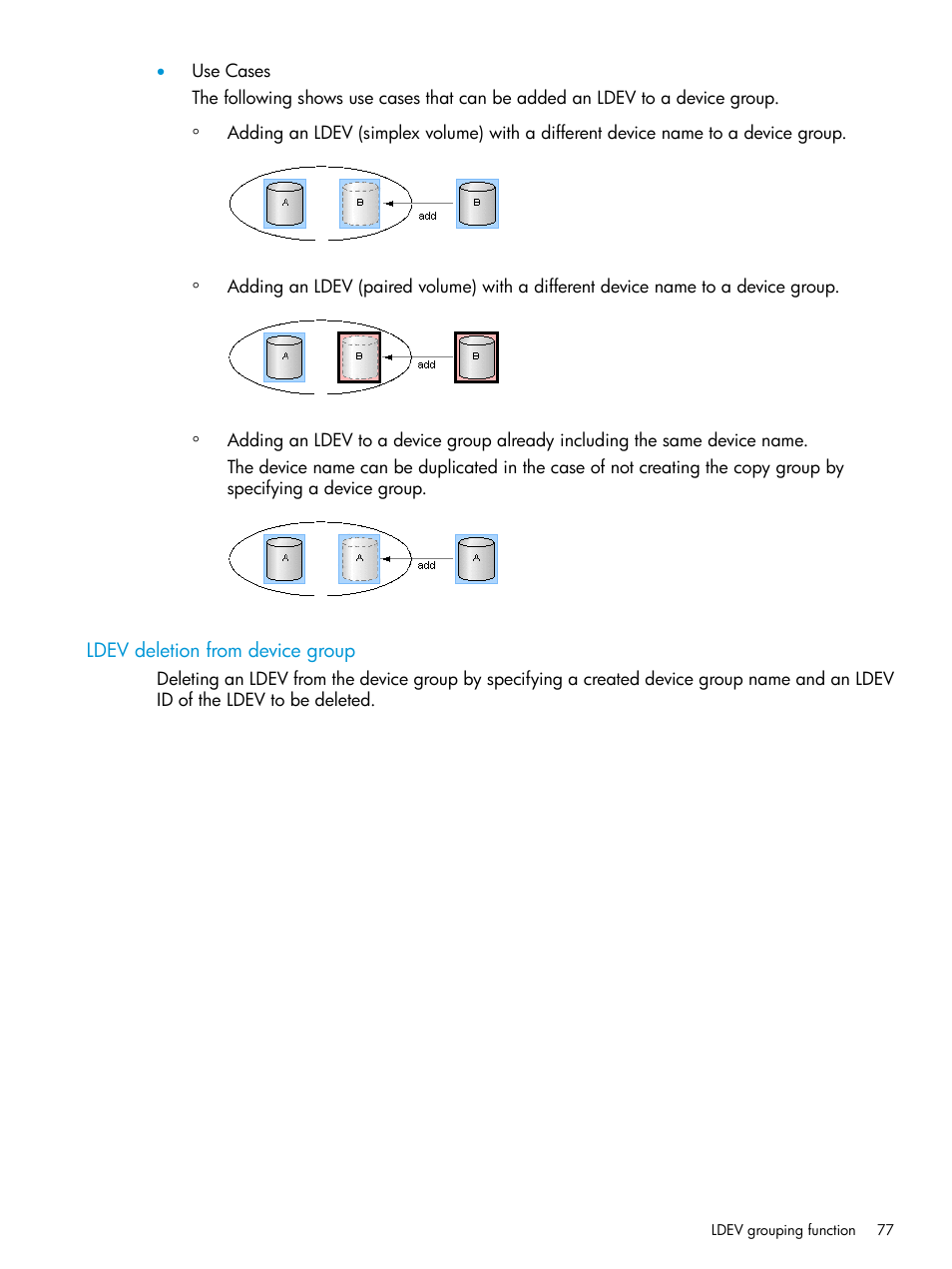 Ldev deletion from device group | HP XP P9500 Storage User Manual | Page 77 / 211