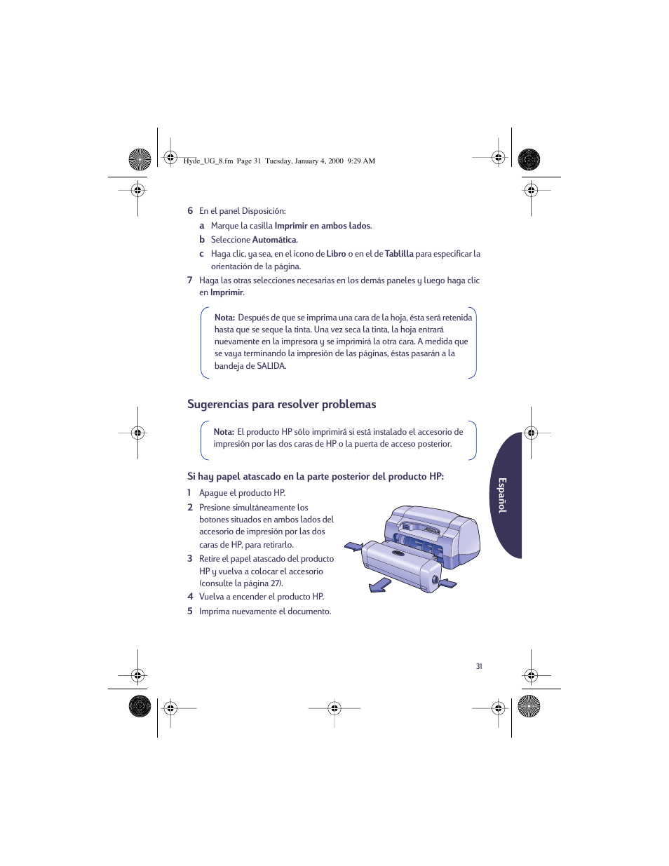 Sugerencias para resolver problemas | HP Deskjet 932c Printer User Manual | Page 31 / 96