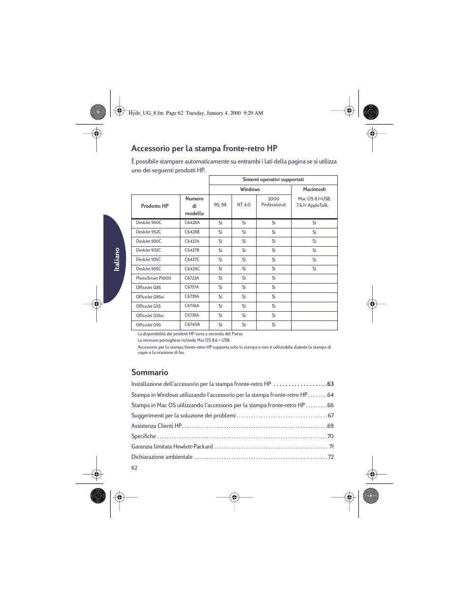 HP Deskjet 932c Printer User Manual | Page 62 / 96
