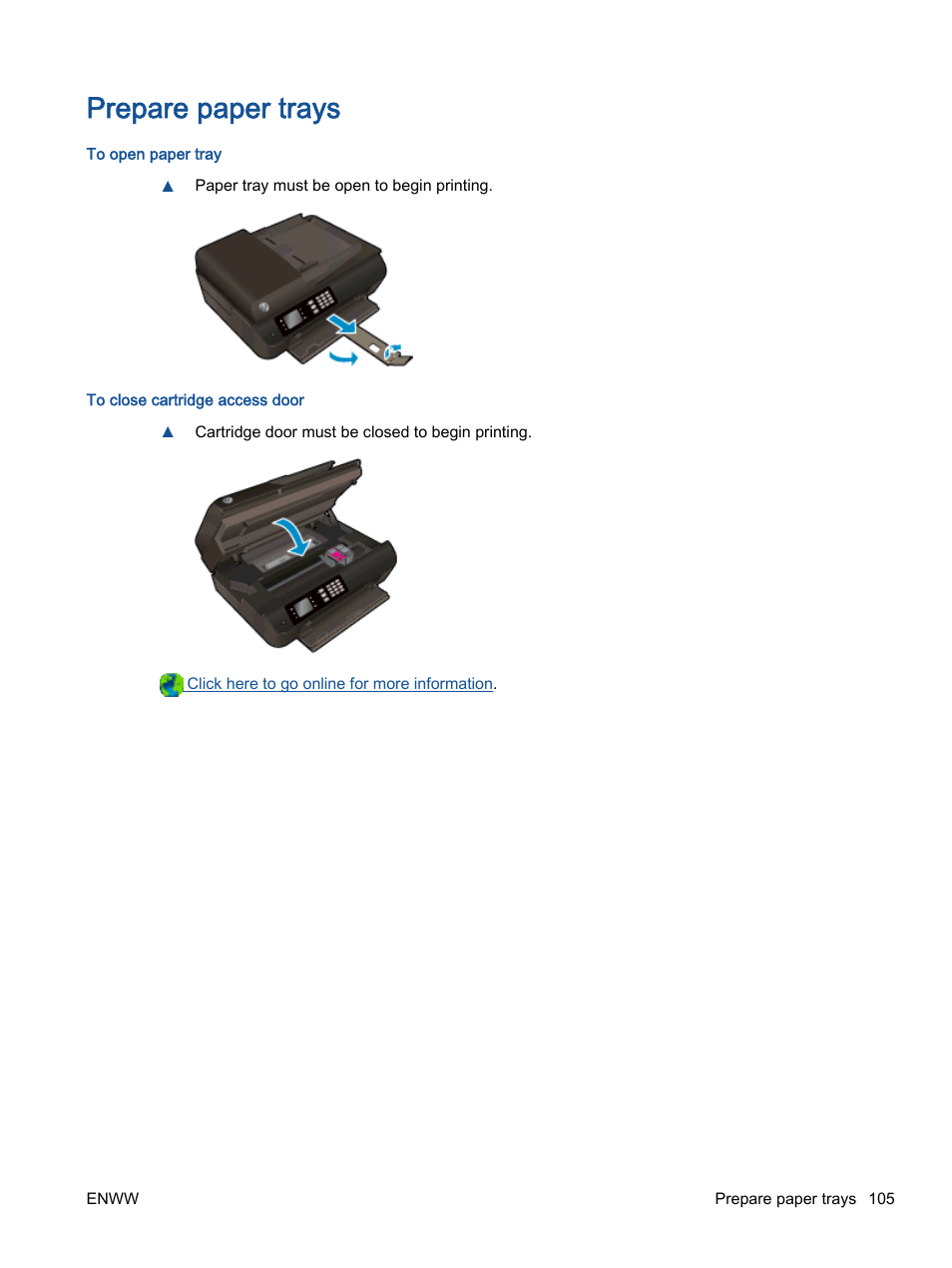 Prepare paper trays | HP Officejet 4630 e-All-in-One Printer User Manual | Page 111 / 166