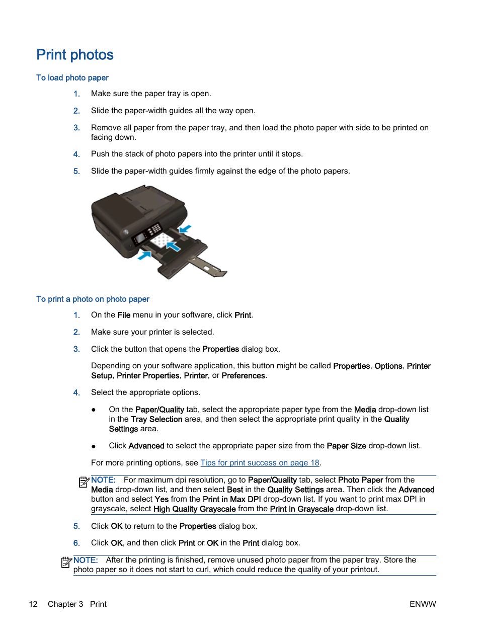 Print photos | HP Officejet 4630 e-All-in-One Printer User Manual | Page 18 / 166