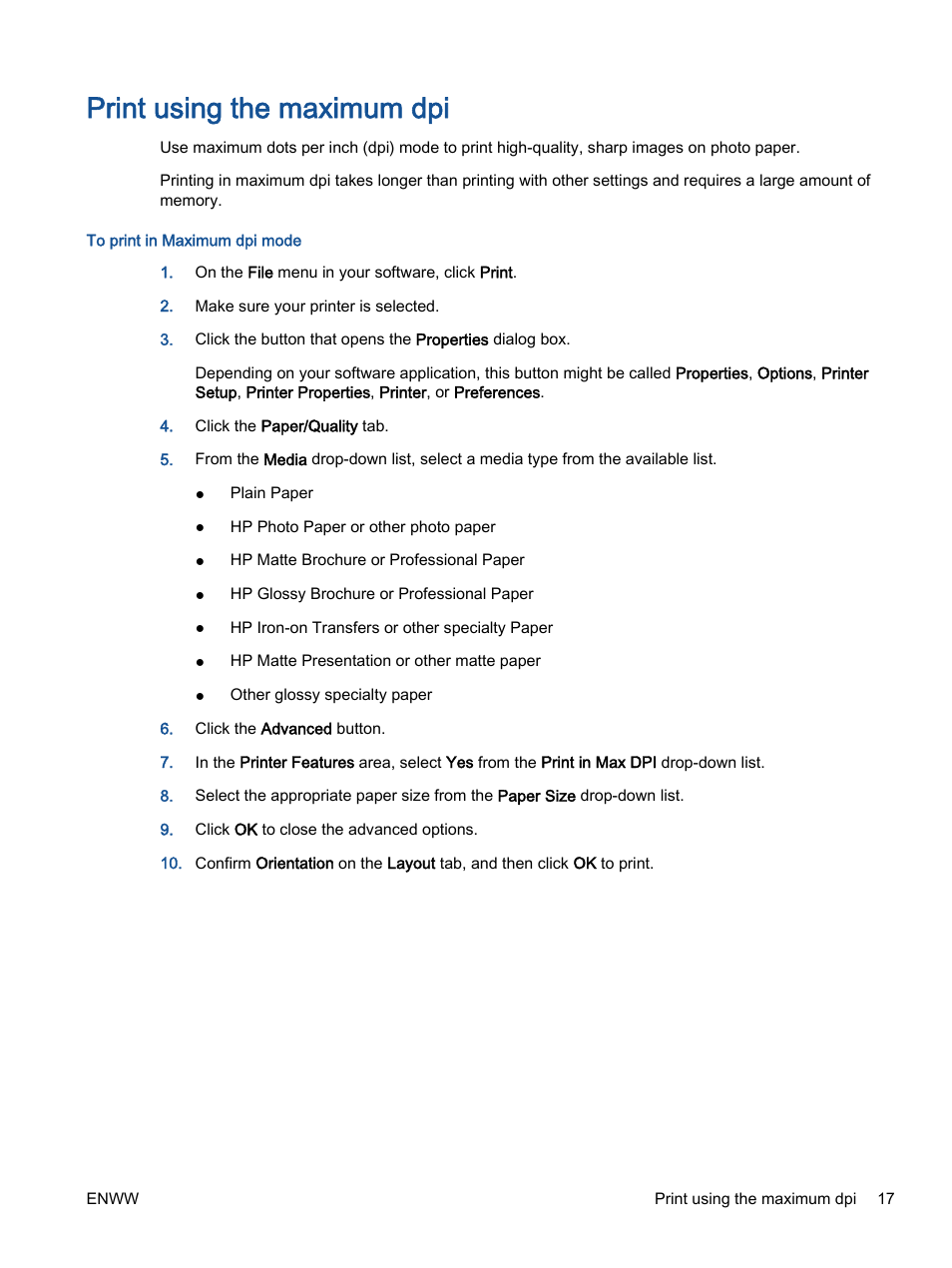 Print using the maximum dpi | HP Officejet 4630 e-All-in-One Printer User Manual | Page 23 / 166