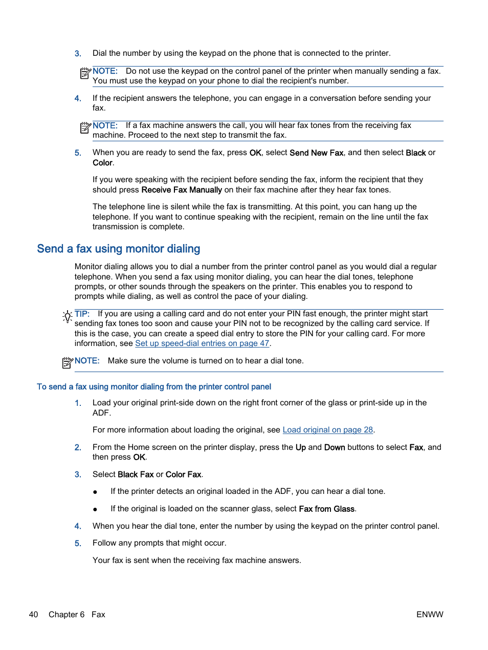 Send a fax using monitor dialing | HP Officejet 4630 e-All-in-One Printer User Manual | Page 46 / 166