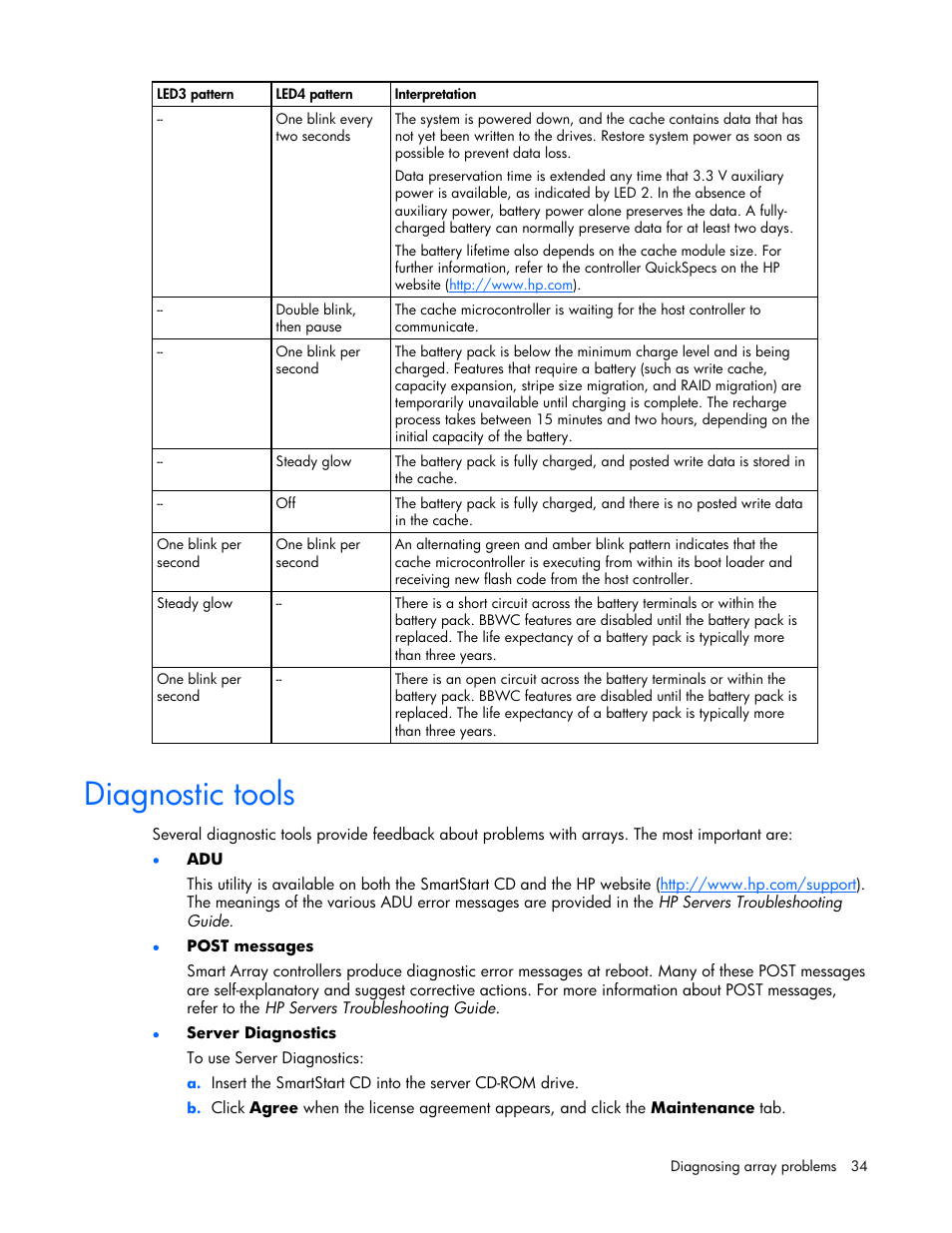 Diagnostic tools | HP ProLiant DL580 G4 Server User Manual | Page 34 / 41