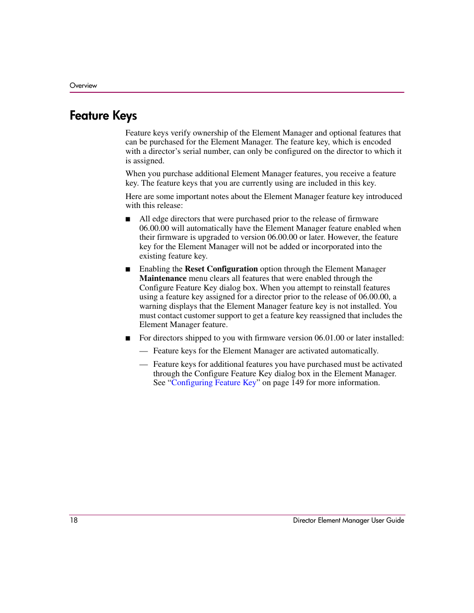 Feature keys | HP StorageWorks 2.140 Director Switch User Manual | Page 20 / 278