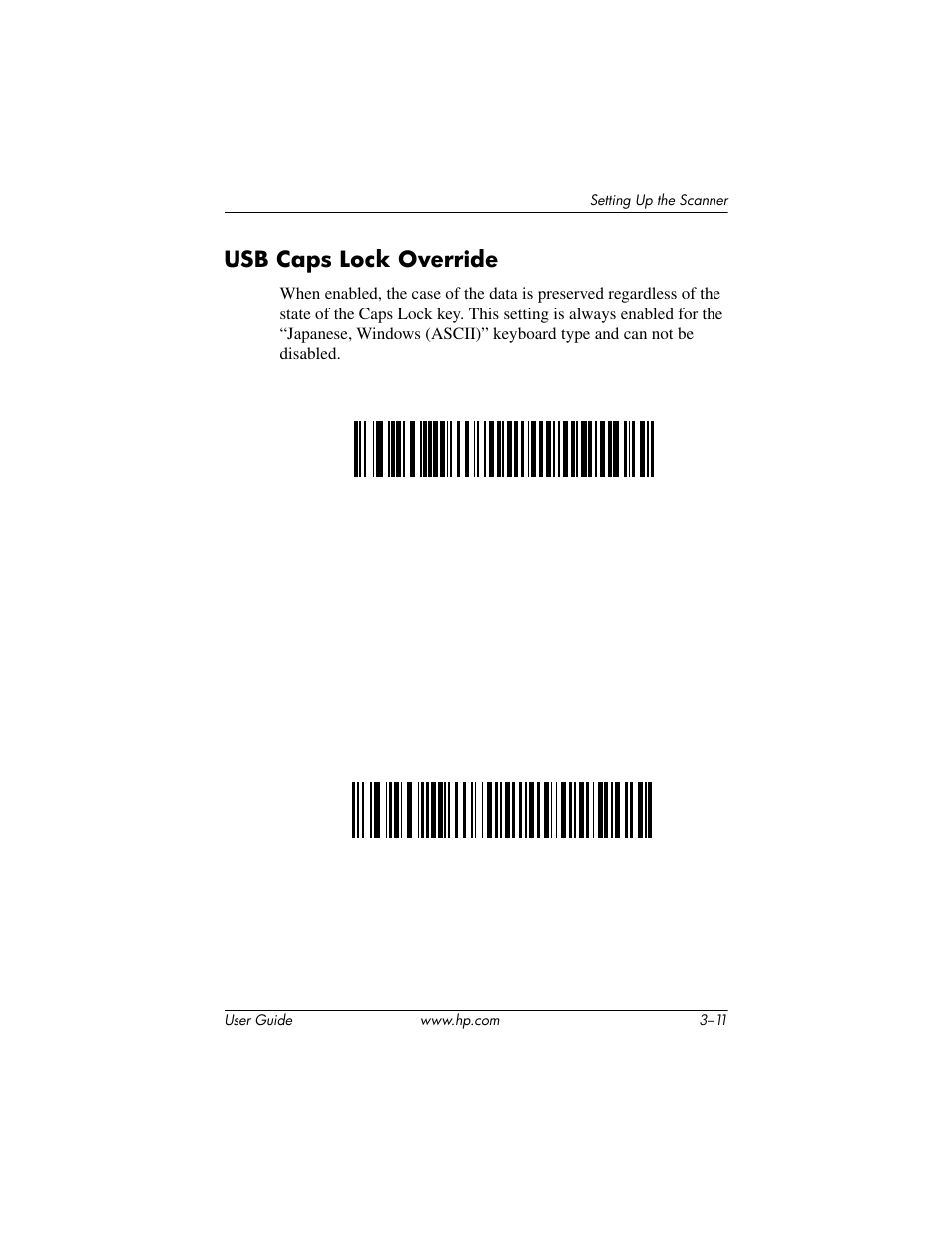 Usb caps lock override, Usb caps lock override –11 | HP Point of Sale rp5000 User Manual | Page 21 / 60