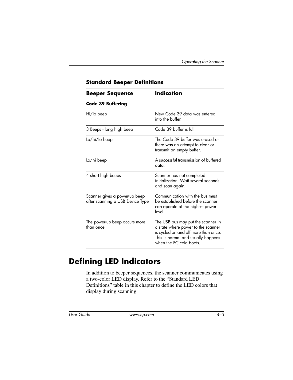 Defining led indicators, Defining led indicators –3 | HP Point of Sale rp5000 User Manual | Page 41 / 60