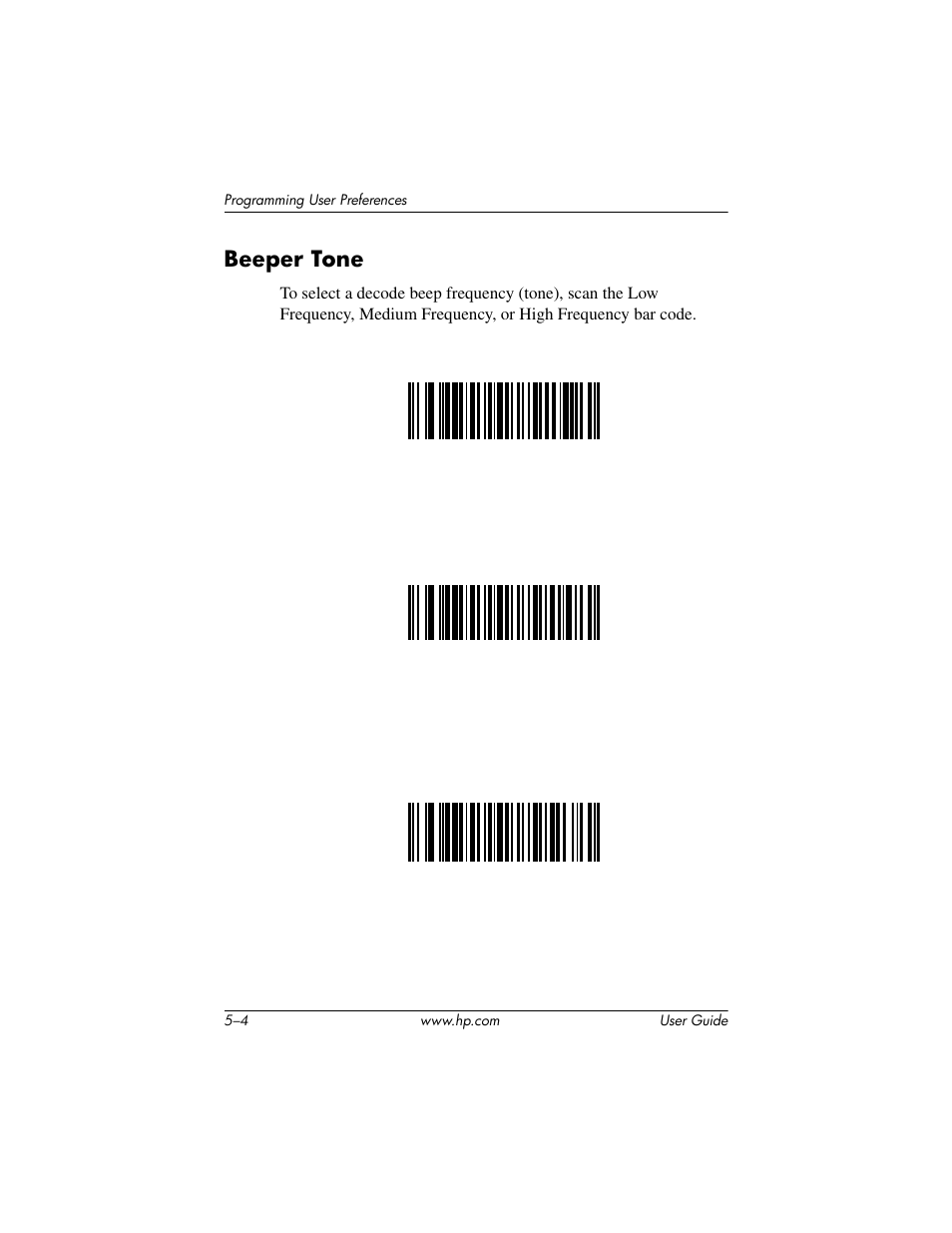 Beeper tone, Beeper tone –4 | HP Point of Sale rp5000 User Manual | Page 48 / 60