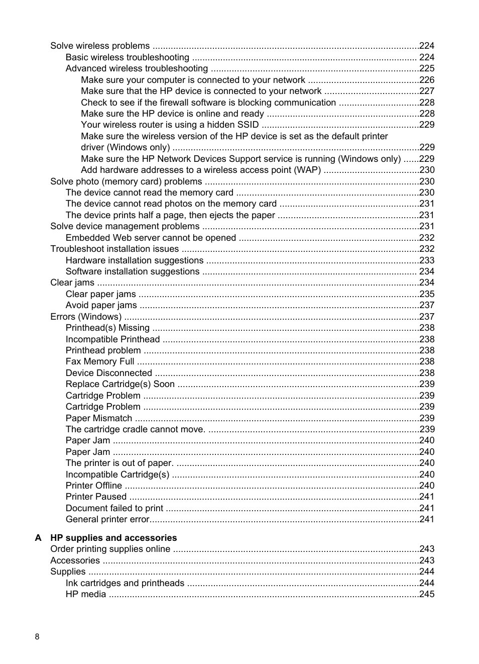 HP Officejet Pro 8500 User Manual | Page 12 / 306
