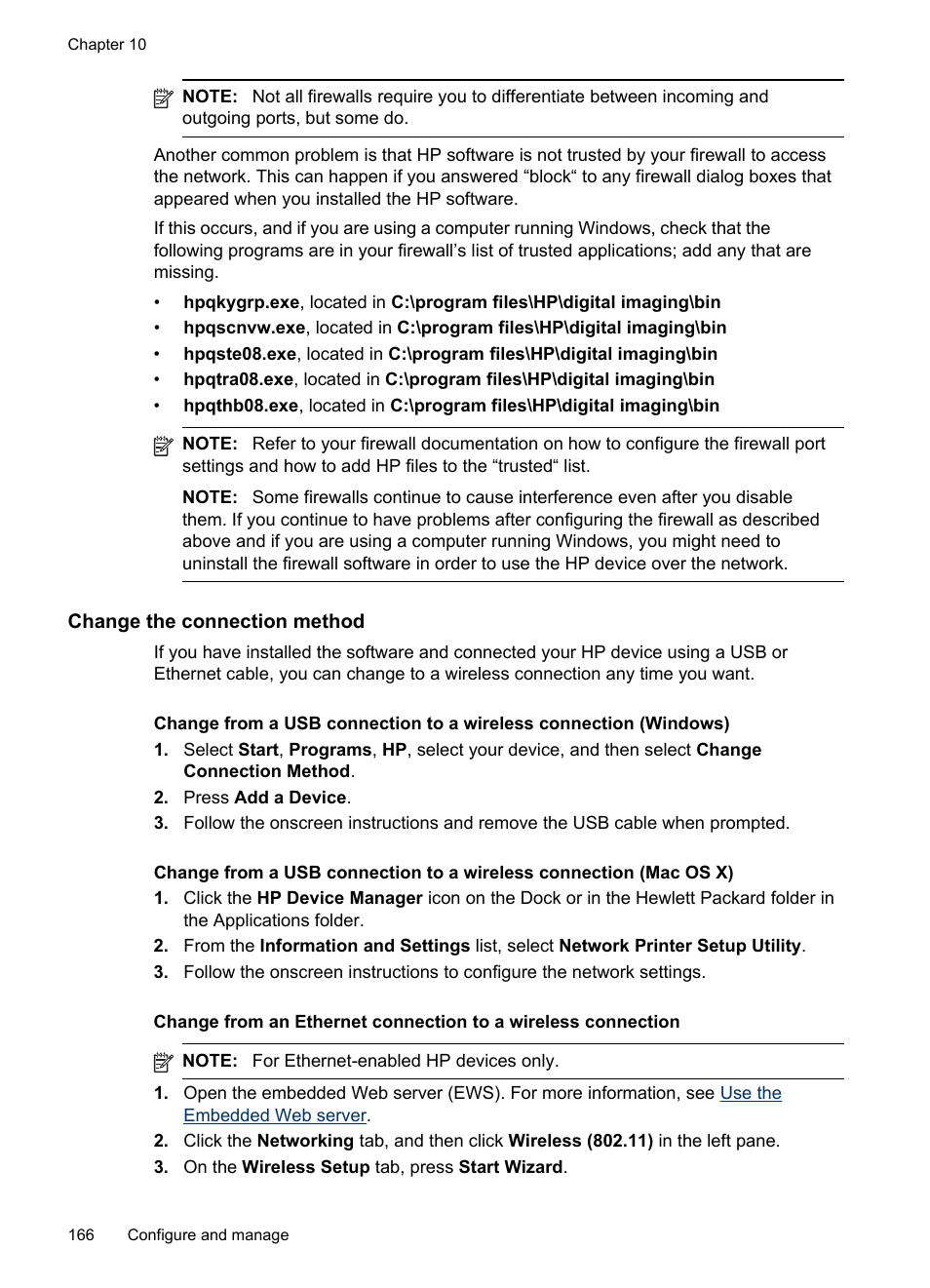 Change the connection method | HP Officejet Pro 8500 User Manual | Page 170 / 306