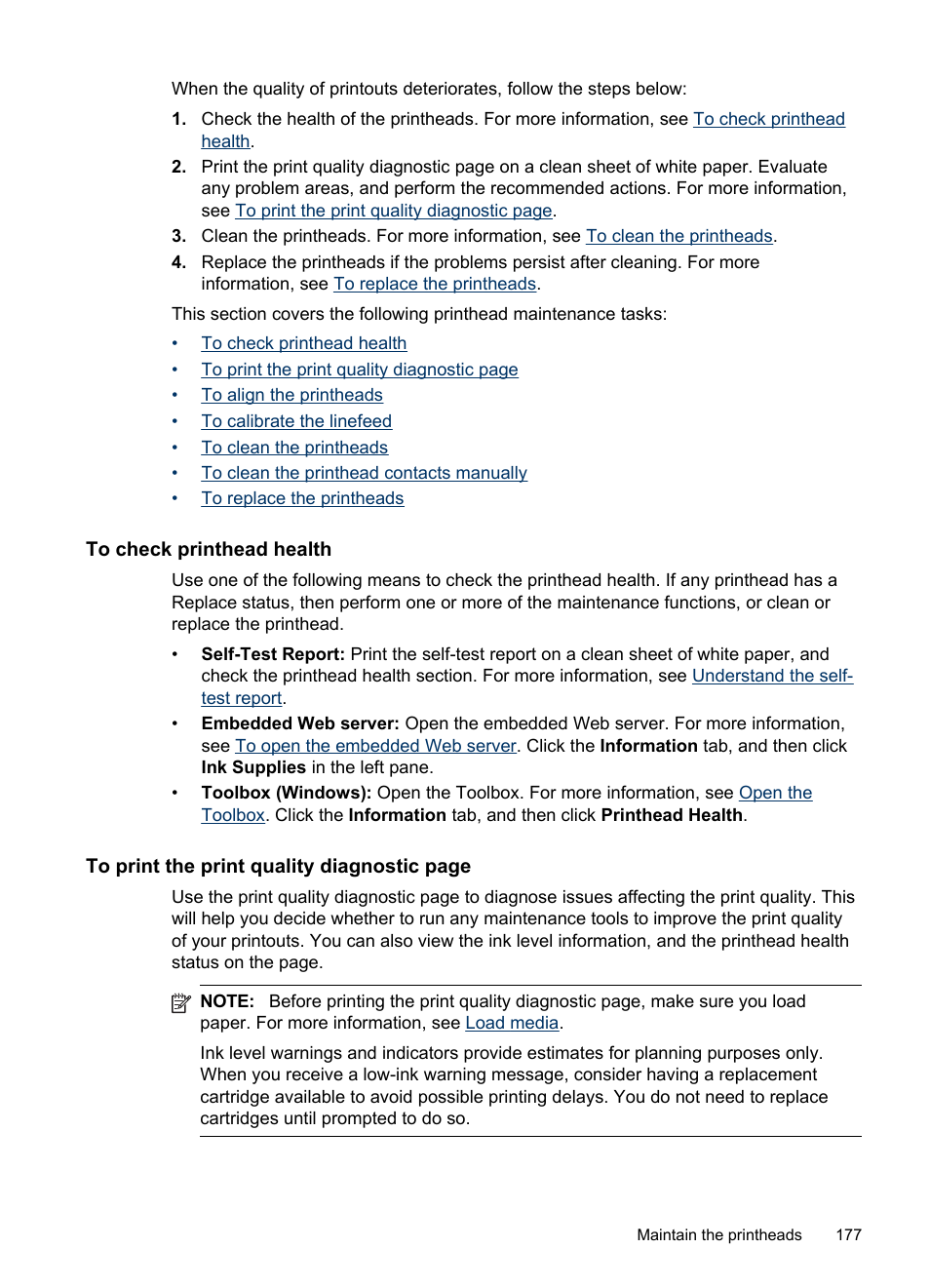 To check printhead health | HP Officejet Pro 8500 User Manual | Page 181 / 306