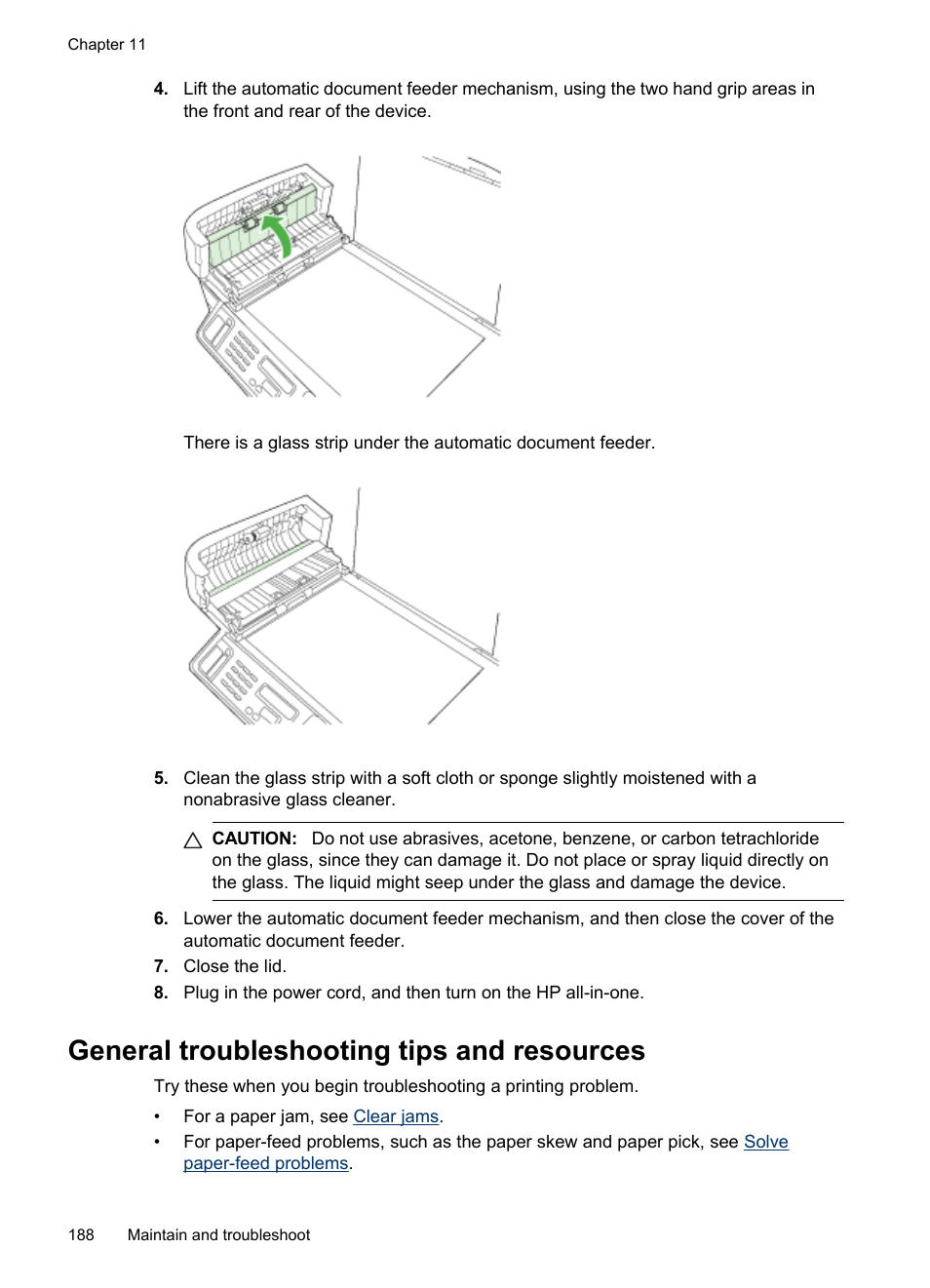 General troubleshooting tips and resources | HP Officejet Pro 8500 User Manual | Page 192 / 306