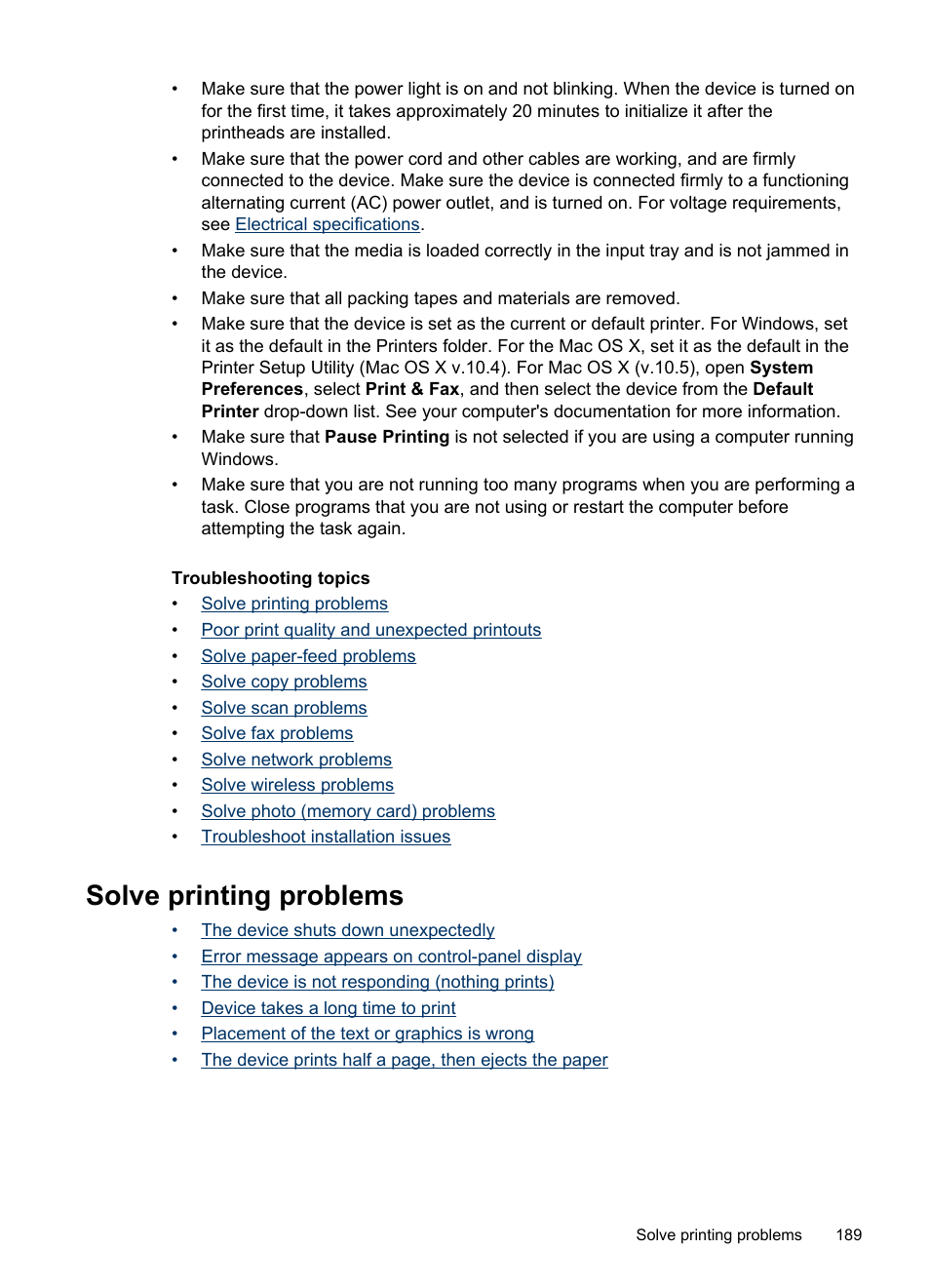 Solve printing problems | HP Officejet Pro 8500 User Manual | Page 193 / 306