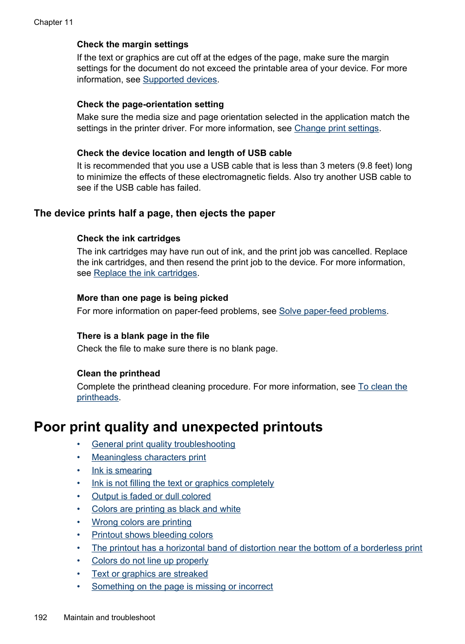Poor print quality and unexpected printouts | HP Officejet Pro 8500 User Manual | Page 196 / 306