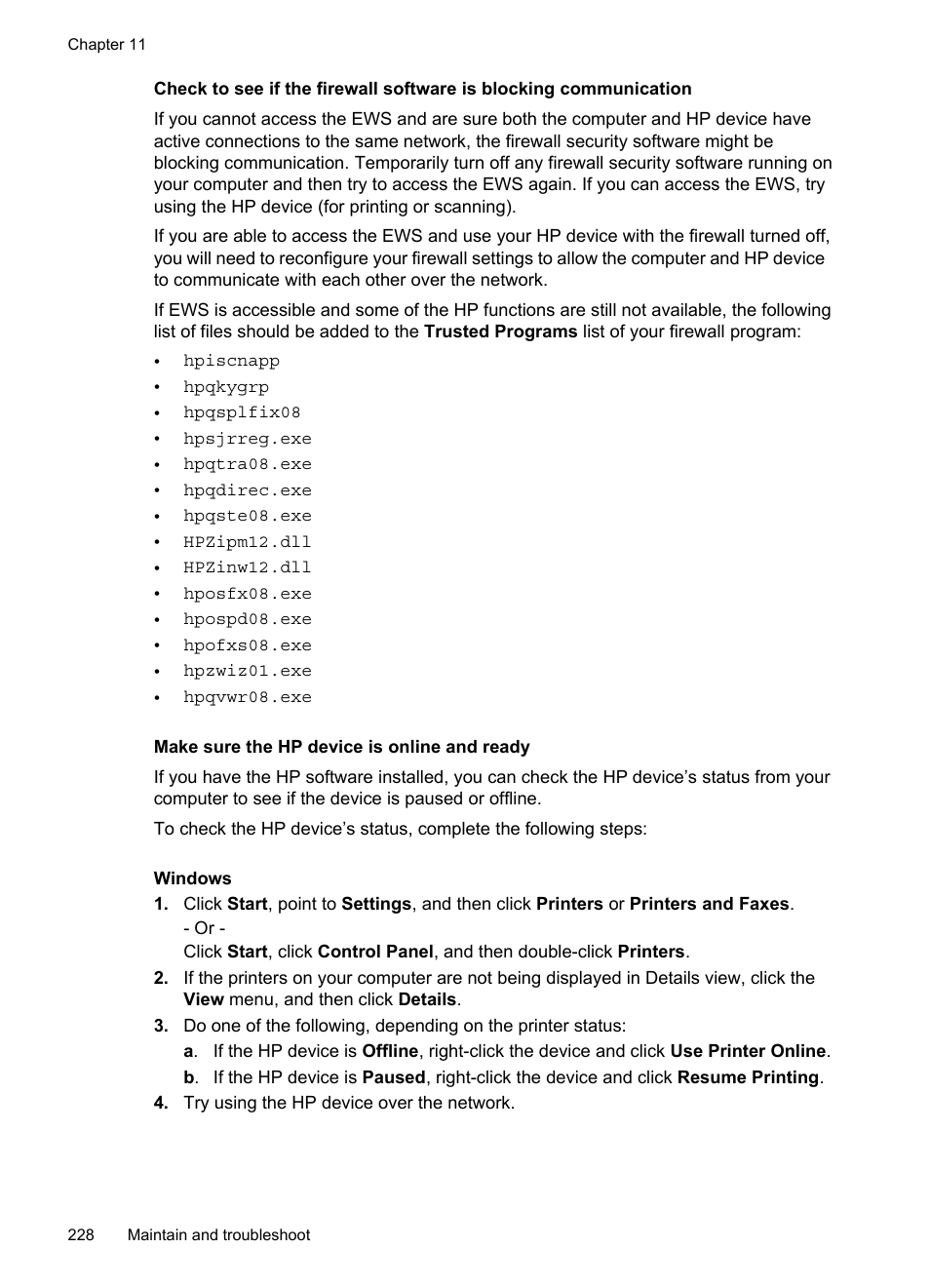 Make sure the hp device is online and ready | HP Officejet Pro 8500 User Manual | Page 232 / 306