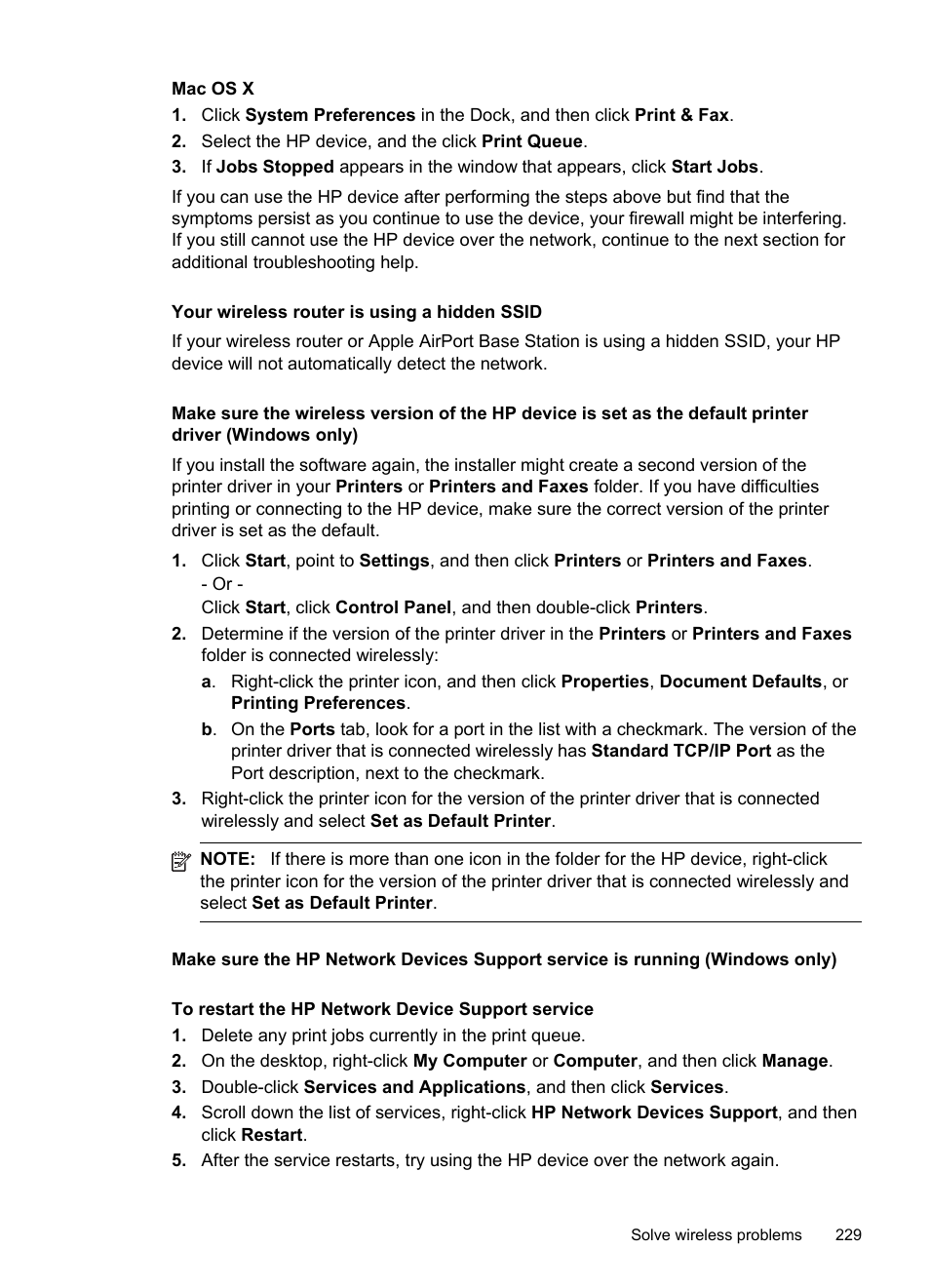 Your wireless router is using a hidden ssid | HP Officejet Pro 8500 User Manual | Page 233 / 306