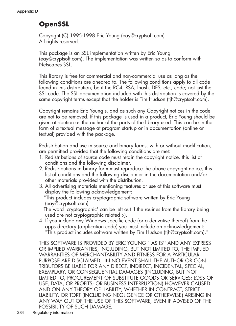 Openssl | HP Officejet Pro 8500 User Manual | Page 288 / 306