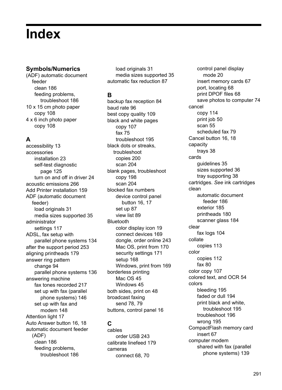 Index | HP Officejet Pro 8500 User Manual | Page 295 / 306