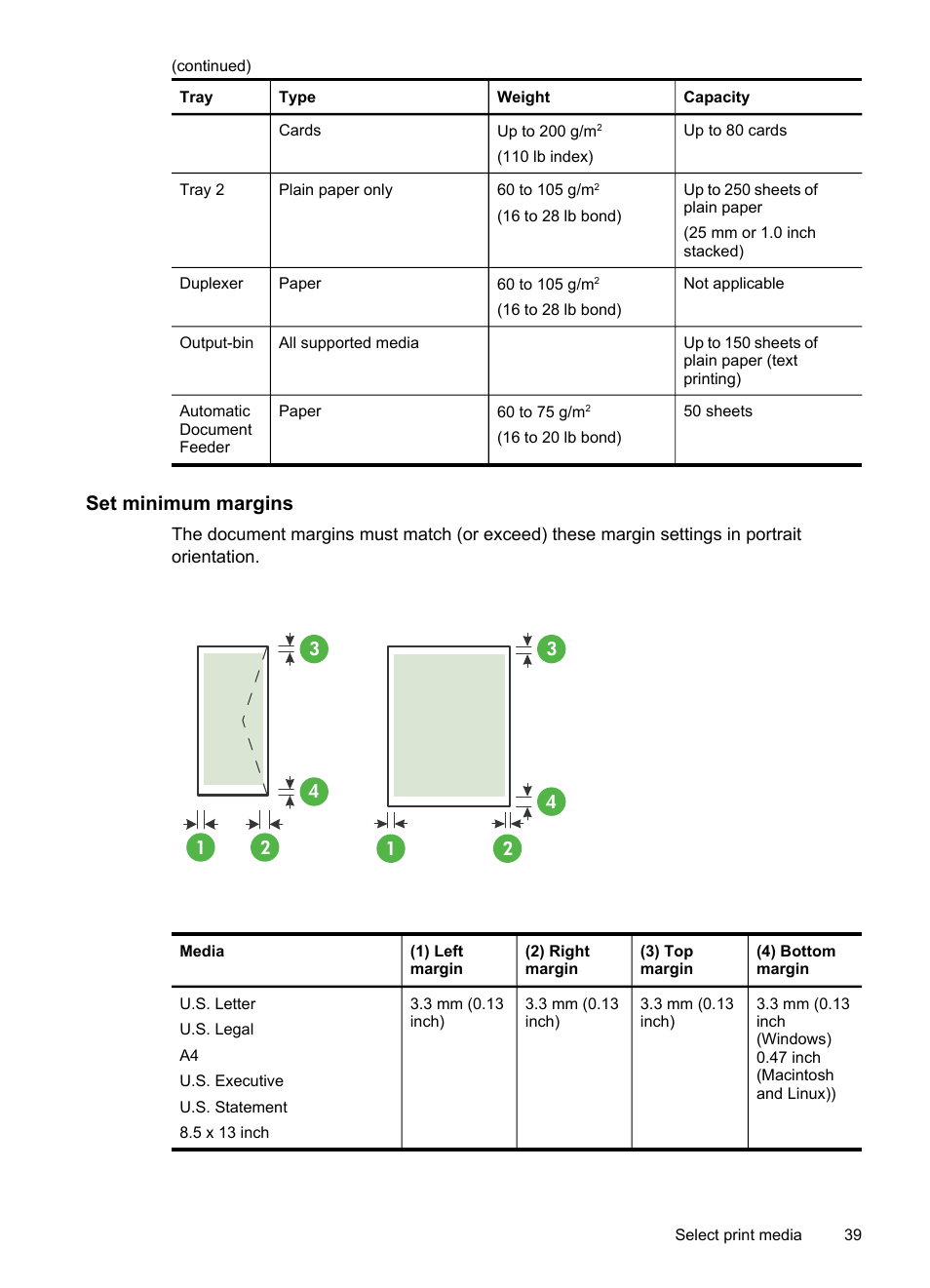 Set minimum margins | HP Officejet Pro 8500 User Manual | Page 43 / 306