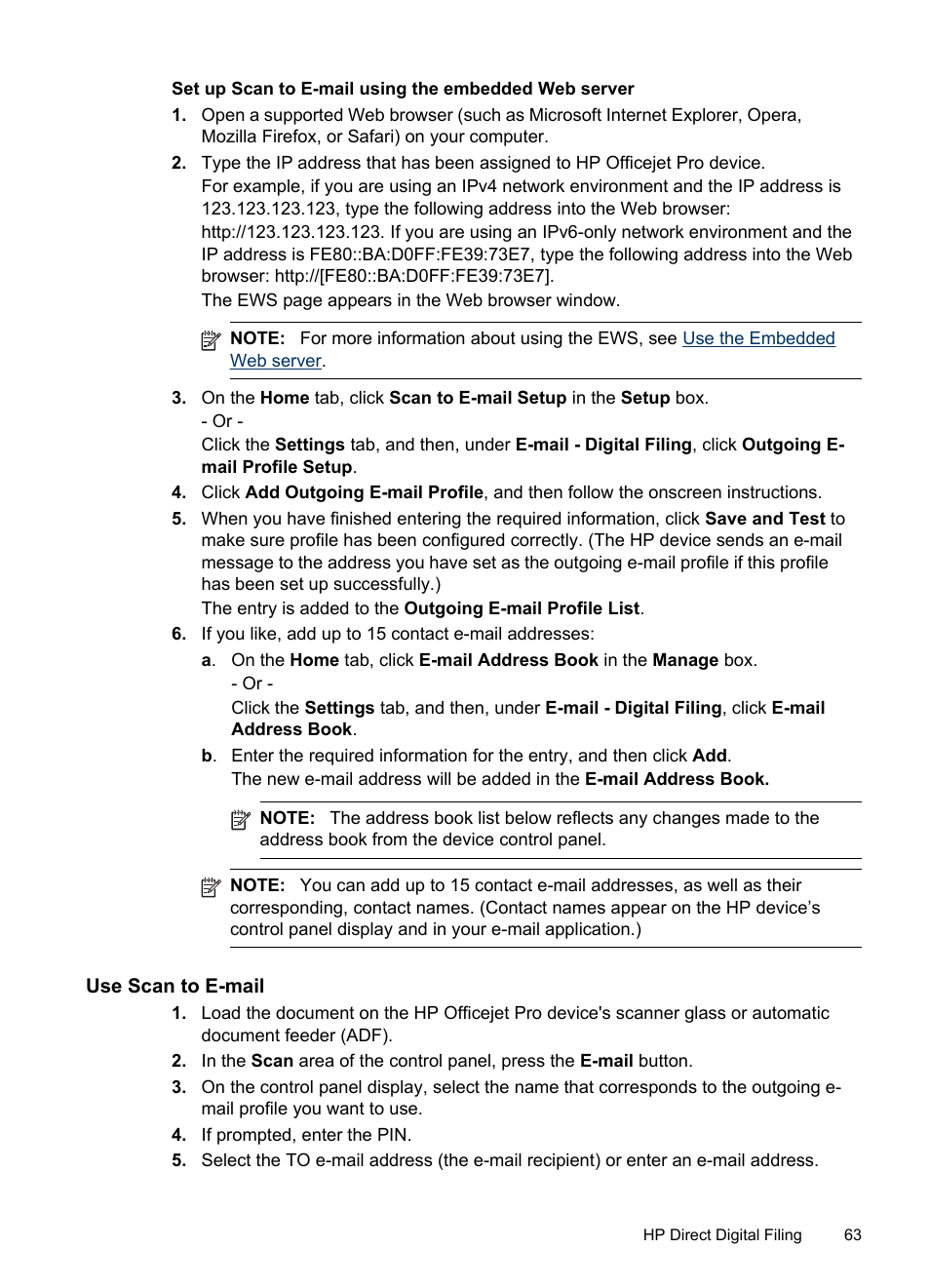 Use scan to e-mail | HP Officejet Pro 8500 User Manual | Page 67 / 306