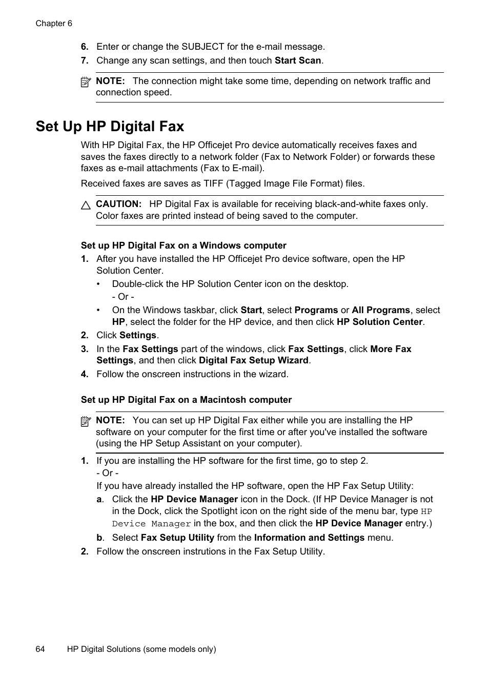 Set up hp digital fax | HP Officejet Pro 8500 User Manual | Page 68 / 306