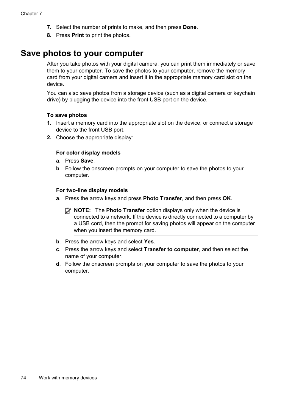 Save photos to your computer | HP Officejet Pro 8500 User Manual | Page 78 / 306